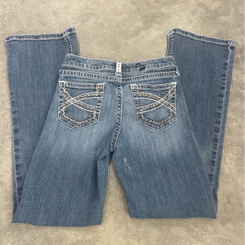 Ariat Girls Straight Leg Blue Jeans - Picture 4 of 7